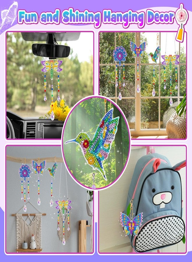 WethCorp Diamond Painting Arts and Crafts for Kids Ages 8-12,Birthday Gifts for 6 7 8 9 10-12 Year Old Girls Diamond Art Kits for Adults Teen Girl Gifts Trendy Stuff Wind Chimes Home Decor (4 PCS) - Image 3